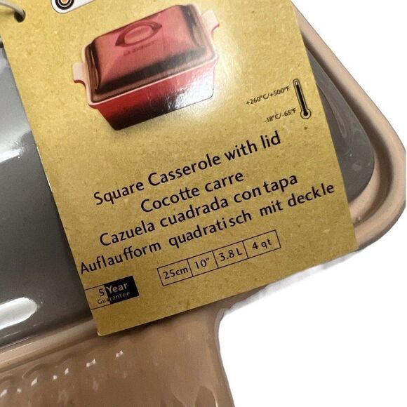 LE CREUSET Deep Square Casserole with Lid 4 qt (3.8L) Mist Grey 10” - Picture 2 of 11